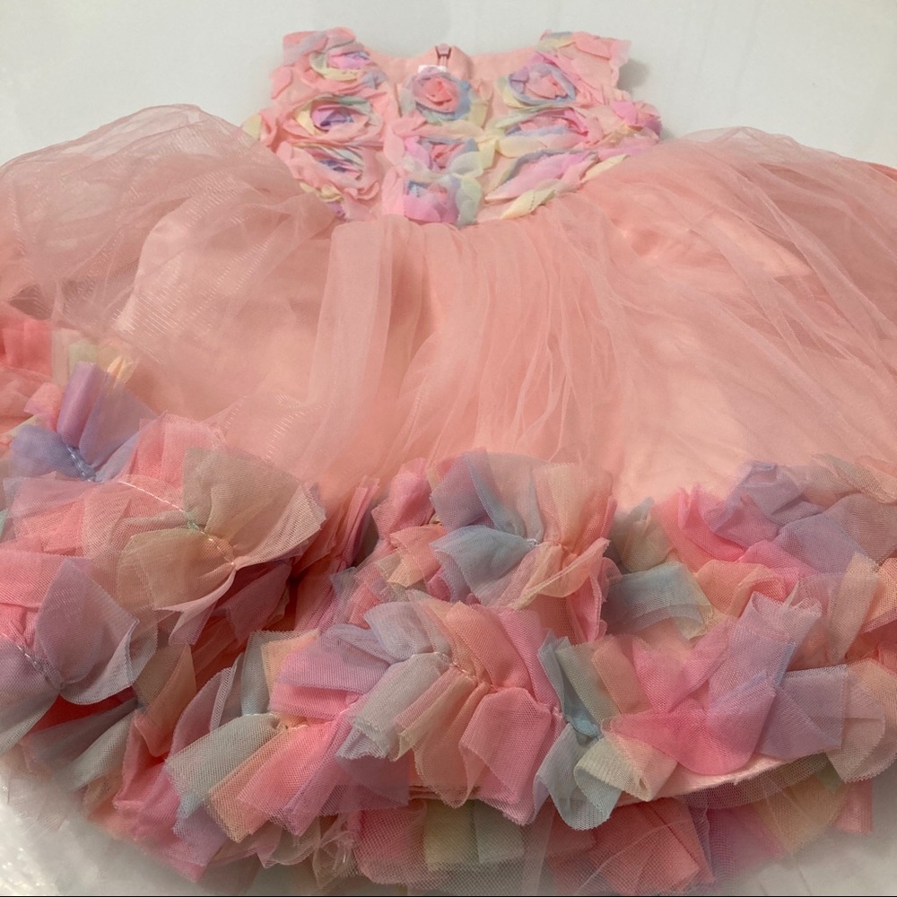 Luxury Embroidered Flower Girl Piano Dress Princess Birthday Wedding 5055 - Picture 9 of 16